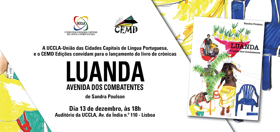Convite do lançamento do livro "Luanda - Avenida dos Combatentes"