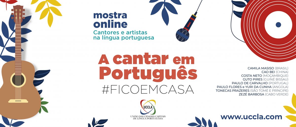 Explicação da iniciativa "A Cantar em Português #FICOEMCASA" pelo Secretário-Geral da UCCLA, Vitor Ramalho