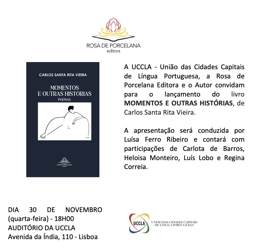 Convite do Lançamento do livro “Momentos e Outras Histórias” de Carlos Vieira