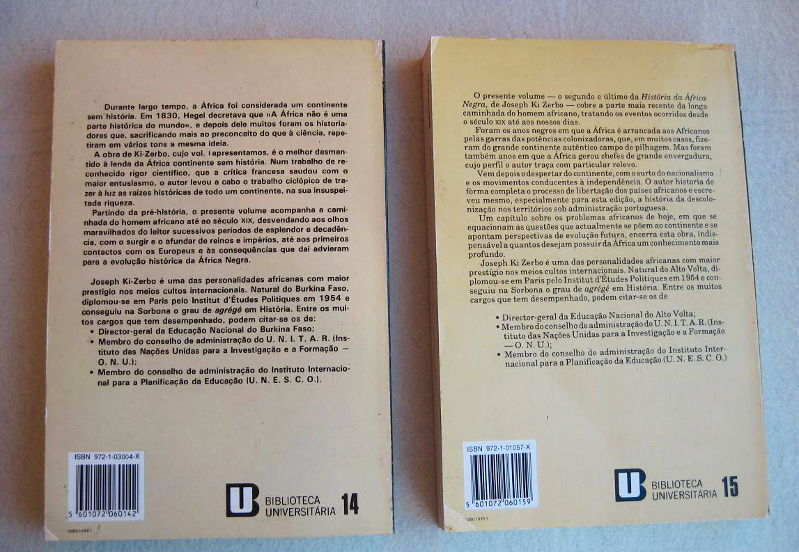 Livro História da África Negra de Joseph Ki-Zerbo-contracapa