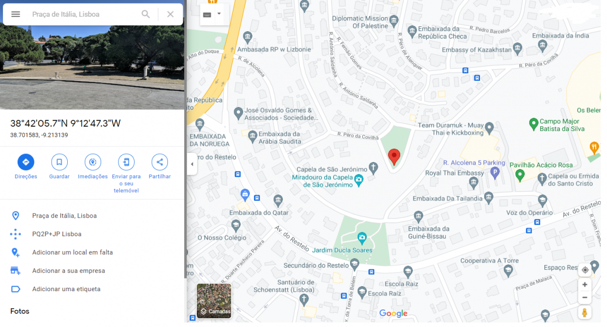 Localização Placa 10 anos da UCCLA
