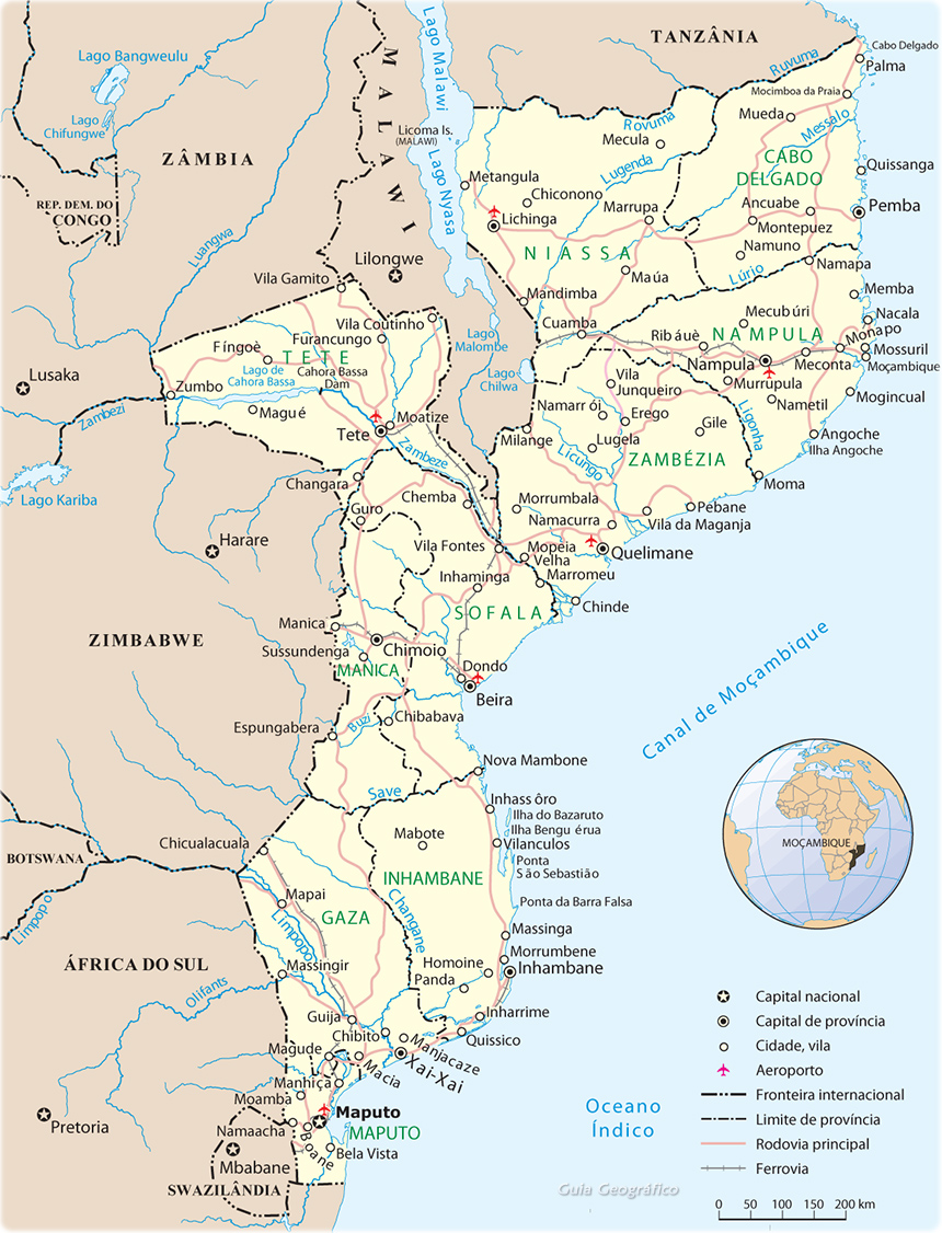 Mapa Mocambique