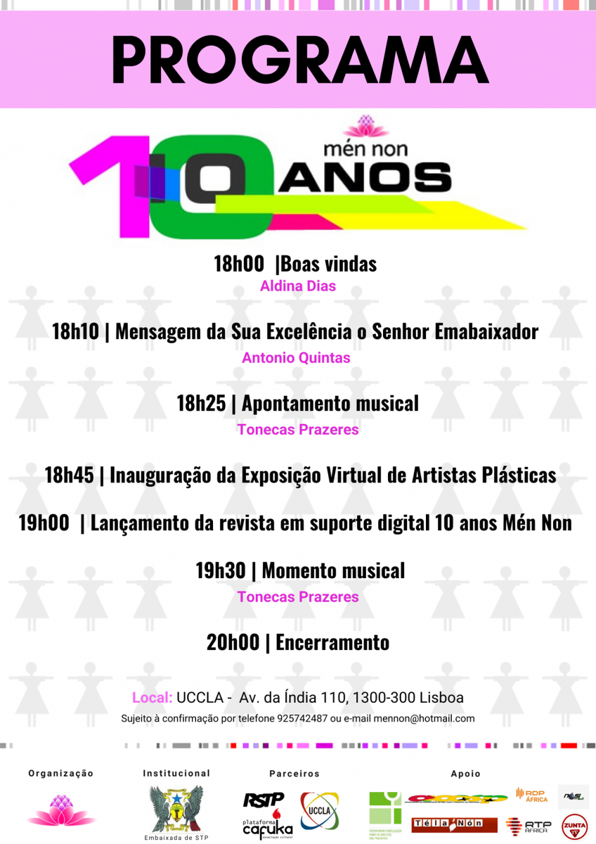 Comemoração dos 10 anos da Mén Non - Programa