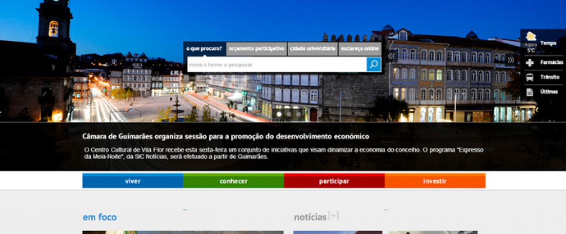 Website do município de Guimarães distinguido como “Boa Prática” na Administração Pública