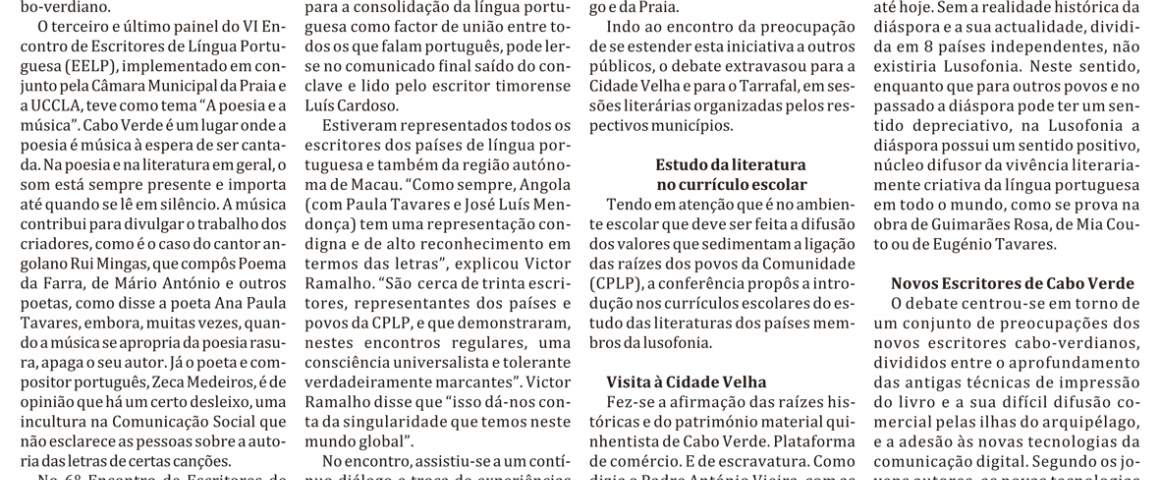 VI Encontro de Escritores de Língua Portuguesa - Um mundo de afectividade a explorar para além da crise económico-financeira