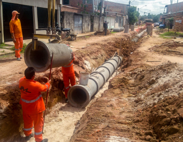 Diversos bairros de Belém recebem obras de drenagem