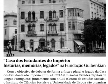 Casa dos Estudantes do Império:  histórias, memórias, legados" na Fundação Gulbenkian