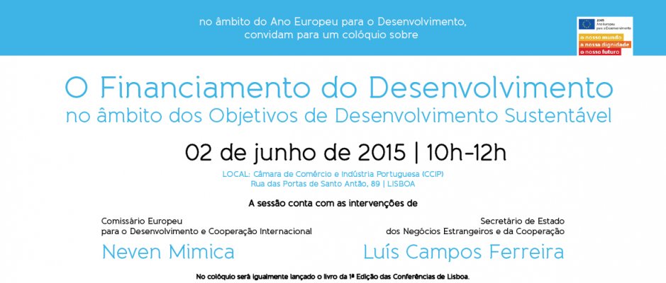 Colóquio sobre o Financiamento do Desenvolvimento e lançamento do livro das Conferências de Lisboa