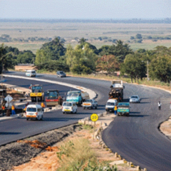 Construção de estradas em Maputo